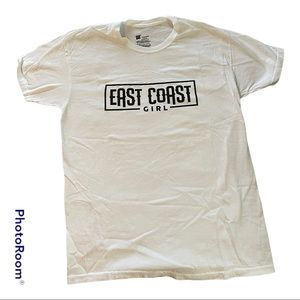 Brand New Medium White Hanes “East Coast Girl” Graphic Design T-shirt